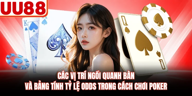 Các vị trí ngồi quanh bàn và bảng tính tỷ lệ Odds trong cách chơi Poker